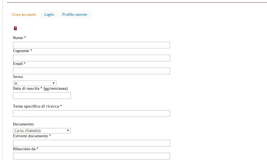 Login/registrazione