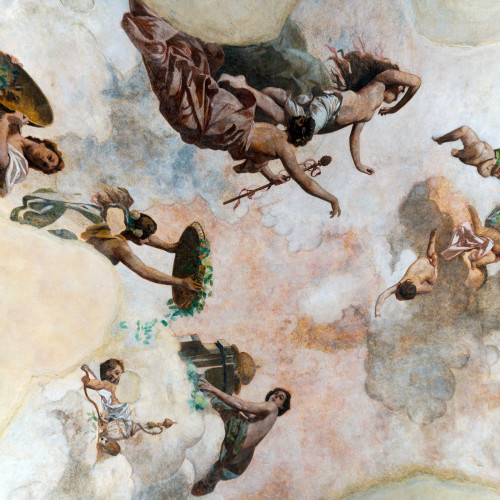 Gli affreschi dell'ex foyer del Teatro Regio - Foto Roberto Cortese 2020