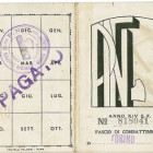 Tessera di iscrizione al PNF torinese Tessera di iscrizione al PNF torinese