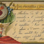 Cartolina postale a soggetto patriottico, primi decenni del Novecento (Collezione privata) Cartolina postale a soggetto patriottico, primi decenni del Novecento (Collezione privata)