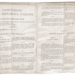 Costituzione della Repubblica italiana, articolo 3: "Tutti i cittadini hanno apri dignità sociale e sono eguali davanti alla legge, senza distinzione di sesso, di razza, di lingua, di religione, di opinioni politiche, di condizioni personali e sociali", 1948