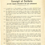 "Consigli al soldato perché sappia difendersi dai gas asfissianti" (Archivio Lomaglio, mazzo 8, fascicolo 49)