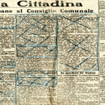 Pagina della Stampa del 21 agosto 1917 con pesanti note di censura. Sono i primi giorni della cosiddetta "Rivolta del pane" di Torino