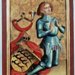 Il conte Ulrico V di Württemberg con le sue tre consorti, circa 1470 (Landesmuseum Württemberg, Stoccarda, WLM 13721 e WLM 13722)