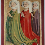 Il conte Ulrico V di Württemberg con le sue tre consorti, circa 1470 (Landesmuseum Württemberg, Stoccarda, WLM 13721 e WLM 13722)